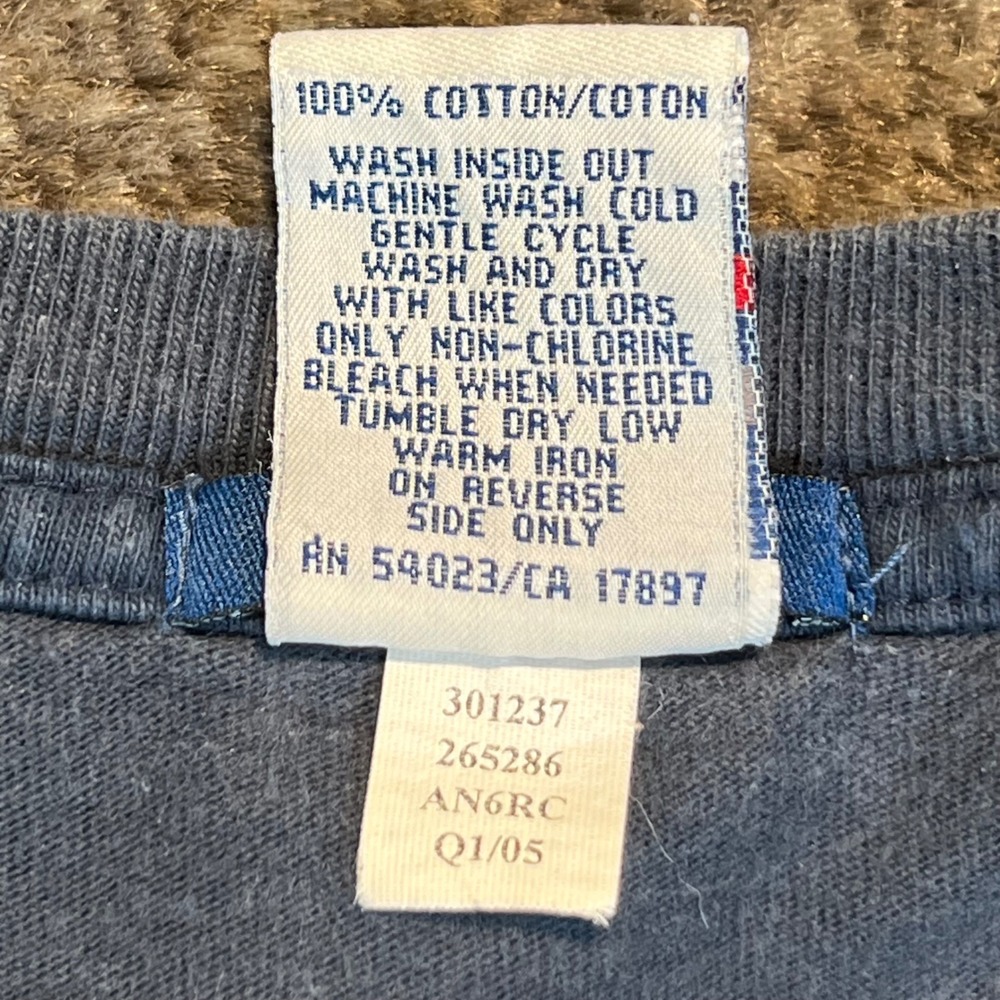 Y2K Old Navy Mens XL Long Sleeve T-Shirt Navy Blue 2005 Vintage - Picture 3 of 6
